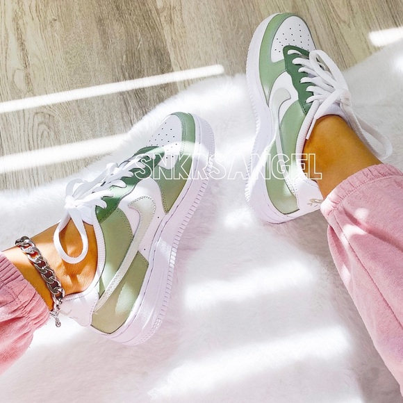 Custom nike air force 1 low avocado green sage - Picture 2 of 2